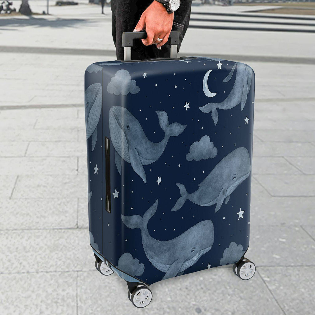 1-Piece Whale Moon Star Cloud Ocean  Suitcase Luggage Cover, Stretch Protective Sleeve