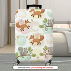 1-Piece Animal Forest Nature Fox Squirrel  Suitcase Luggage Cover, Stretch Protective Sleeve