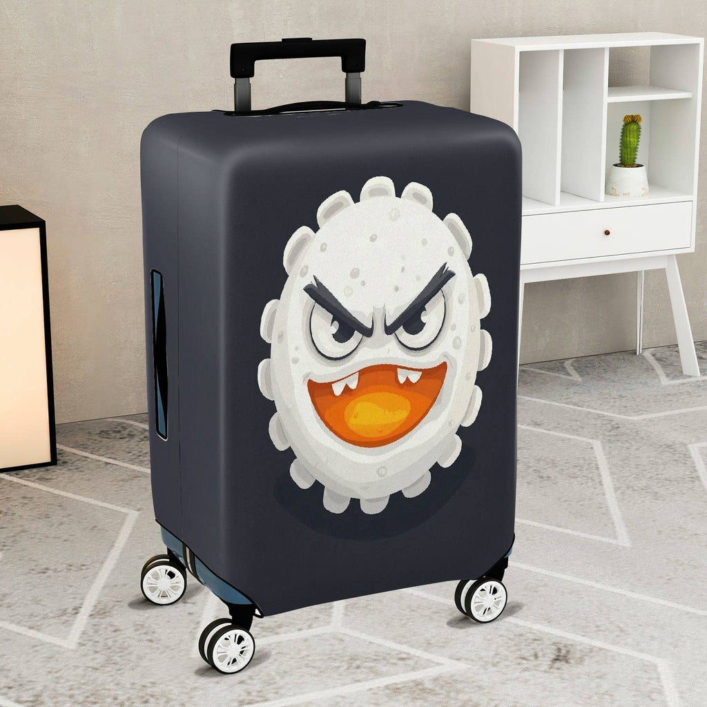 1-Piece Angry Face Humorous  Quirky Fun  Suitcase Luggage Cover, Stretch Protective Sleeve