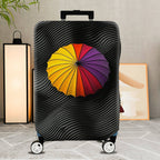 1-Piece Abstract Colorful Umbrella Black Swirl Artistic  Suitcase Luggage Cover, Stretch Protective Sleeve