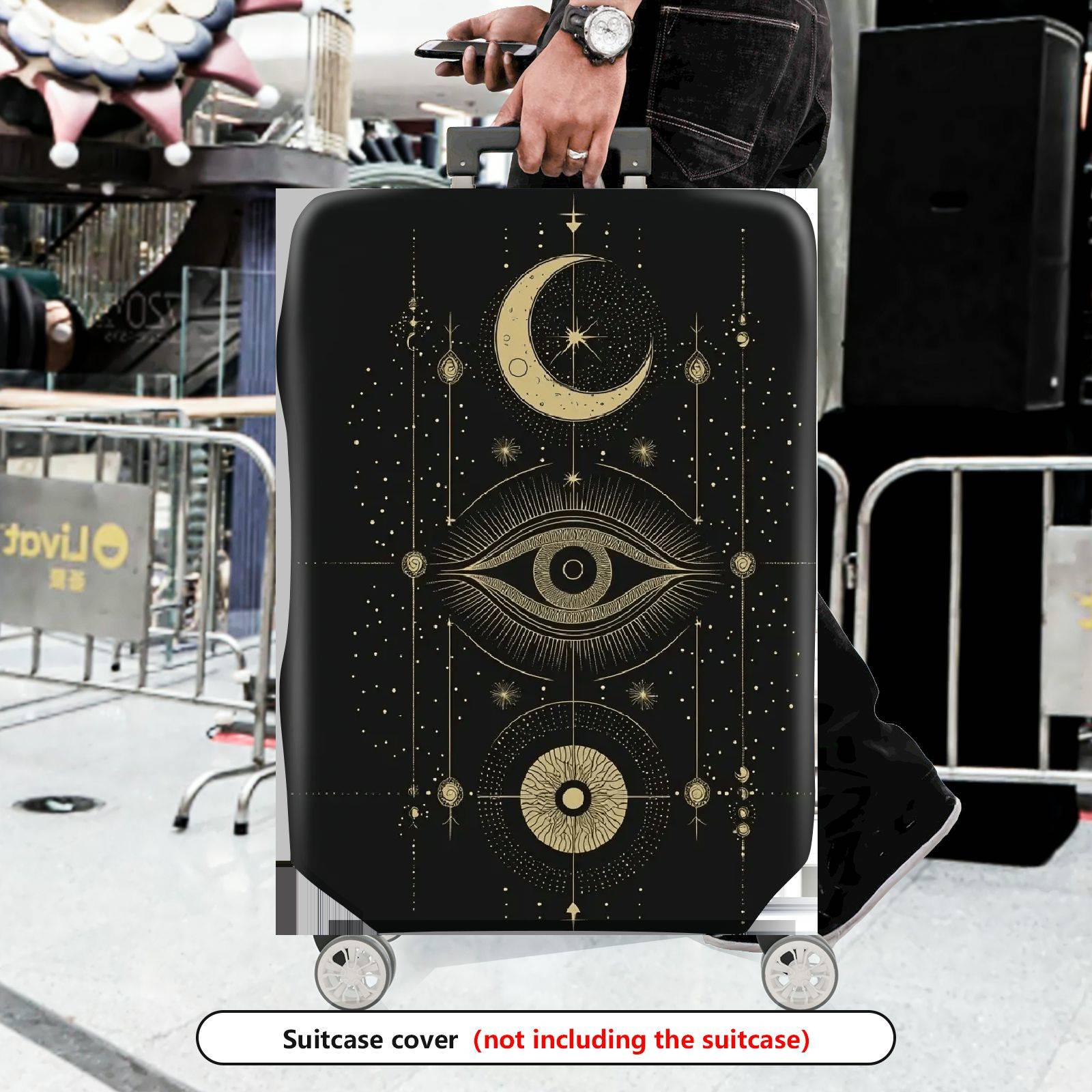 1-Piece Mystic Cosmic Eye Moon Starry Universe Constellation  Suitcase Luggage Cover, Stretch Protective Sleeve