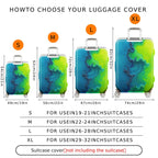 1-Piece Abstract Ocean Wave Fusion Colorful Vibrant Artistic  Suitcase Luggage Cover, Stretch Protective Sleeve