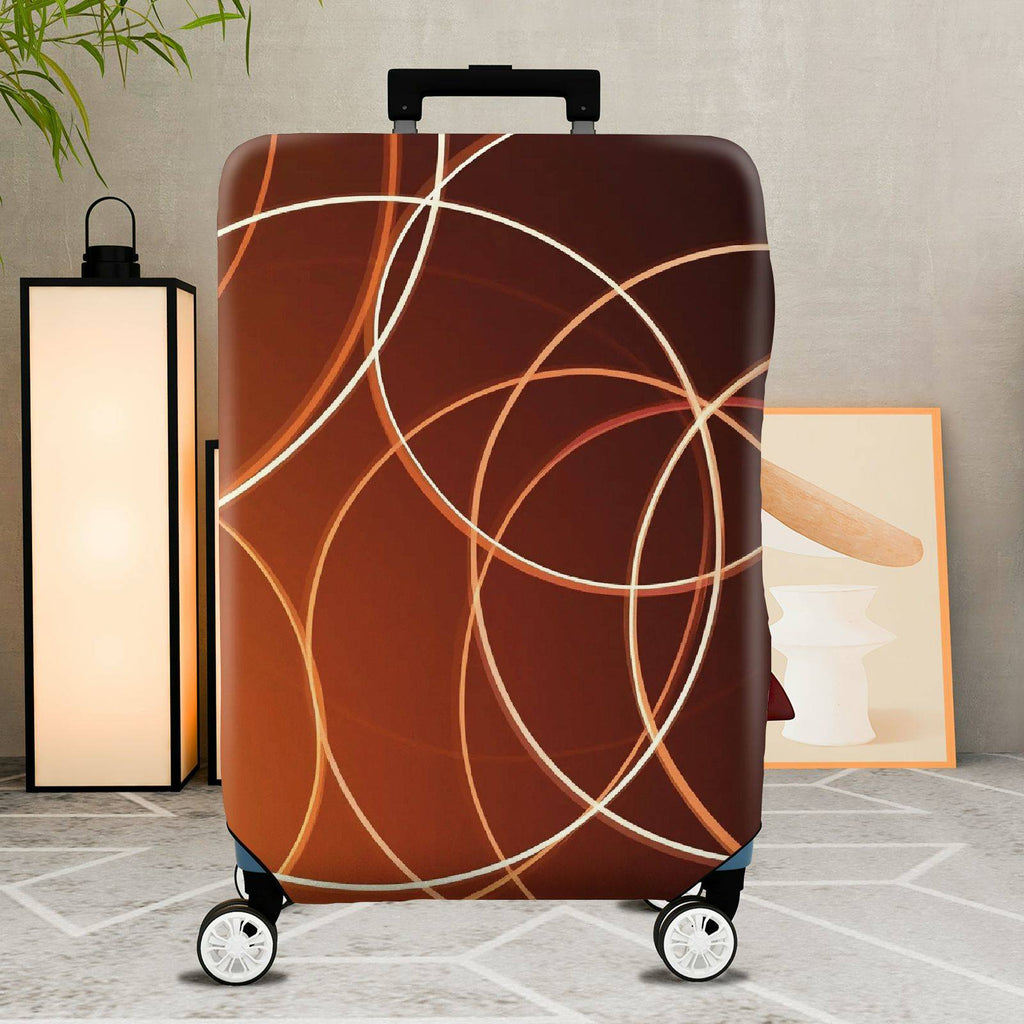 1-Piece Brown Pattern Stylish Modern Geometric Abstract  Suitcase Luggage Cover, Stretch Protective Sleeve