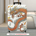 1-Piece Dragon Mythical Oriental  Fiery Artistic  Suitcase Luggage Cover, Stretch Protective Sleeve