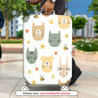 1-Piece Adorable Cat Dog Bee Flower Heart  Suitcase Luggage Cover, Stretch Protective Sleeve