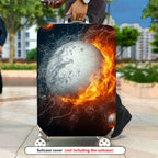 1-Piece Fire Water Cosmic Planet Explosion  Suitcase Luggage Cover, Stretch Protective Sleeve