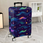 1-Piece Galaxy Stars Waves Colorful Rainbow Cosmic  Suitcase Luggage Cover, Stretch Protective Sleeve