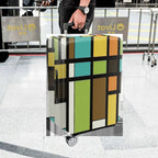 1-Piece Colorful Abstract Geometric Pattern Art  Suitcase Luggage Cover, Stretch Protective Sleeve