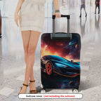 1-Piece Futuristic Space Race Car Galaxy Nebula Cosmic  Suitcase Luggage Cover, Stretch Protective Sleeve