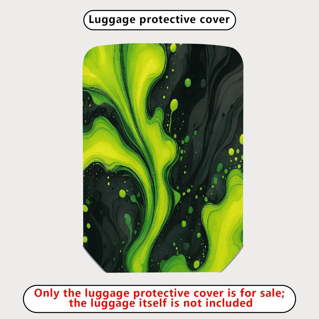 1-Piece Abstract Swirl  Green Black Artistic  Suitcase Luggage Cover, Stretch Protective Sleeve
