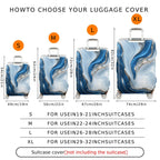 1-Piece Abstract Blue Marble Swirl Artistic Colorful  Suitcase Luggage Cover, Stretch Protective Sleeve