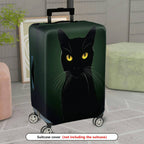 1-Piece Black Cat Pattern Mysterious Minimalist Artistic Luggage  Suitcase Luggage Cover, Stretch Protective Sleeve