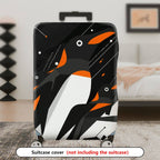 1-Piece Penguin Black White Orange Geometric Modern Travel  Suitcase Luggage Cover, Stretch Protective Sleeve