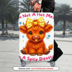 1-Piece Cute Cow  Floral Bowknot Funny Text  Suitcase Luggage Cover, Stretch Protective Sleeve