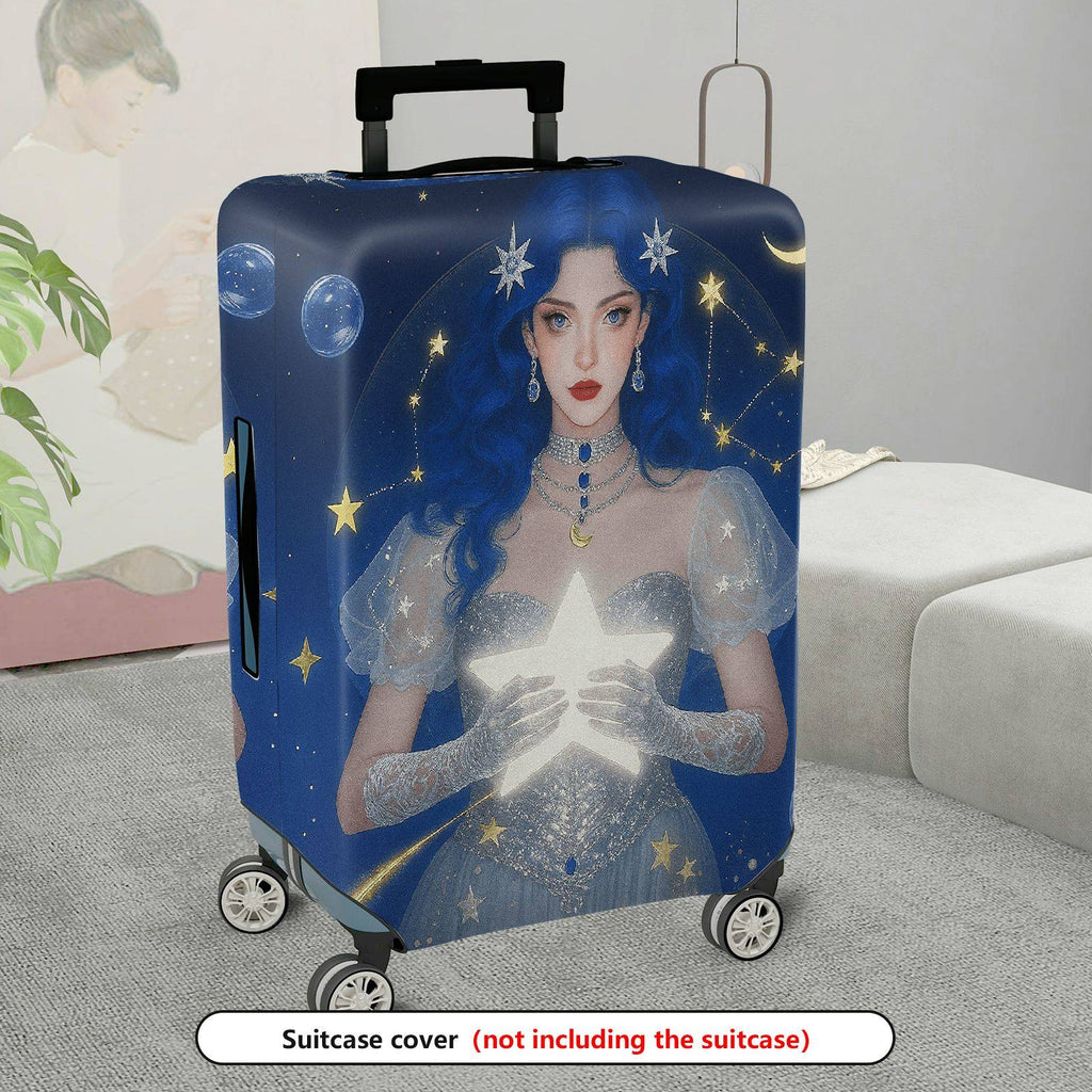 1-Piece Cosmic Starry Night Fantasy Enchanting Mystical Star  Suitcase Luggage Cover, Stretch Protective Sleeve