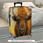 1-Piece Animal Rustic Nature Wildlife Buffalo  Suitcase Luggage Cover, Stretch Protective Sleeve