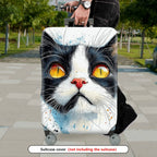 1-Piece Cat Animal Painting Artistic Colorful Fun  Suitcase Luggage Cover, Stretch Protective Sleeve