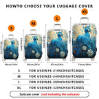 1-Piece Artistic Peacock Floral Abstract Animal Nature  Suitcase Luggage Cover, Stretch Protective Sleeve