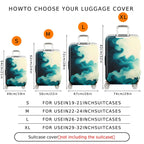 1-Piece Abstract Ocean Waves Artistic Blue Swirl Gradient  Suitcase Luggage Cover, Stretch Protective Sleeve