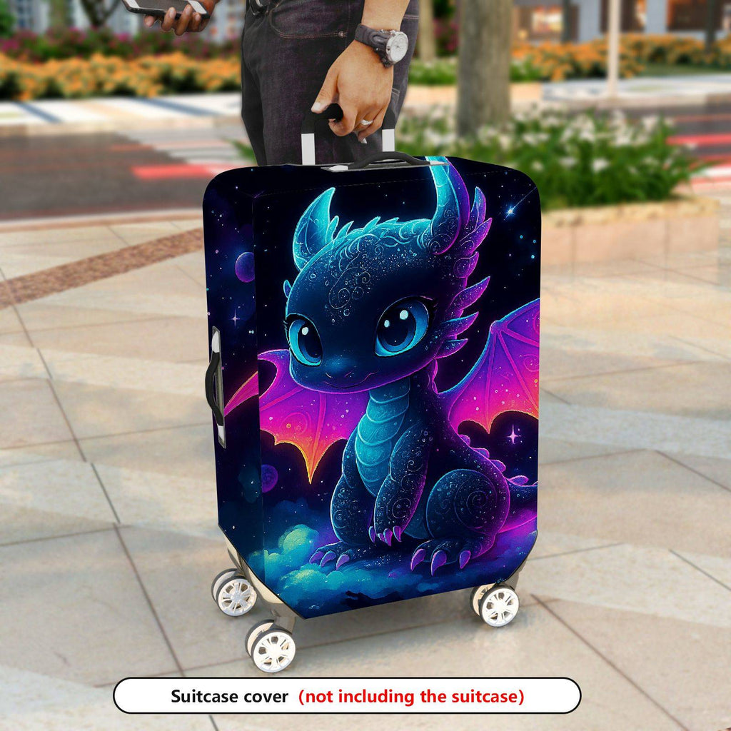1-Piece Fantasy Dragon  Galaxy Cosmic Starry Space  Suitcase Luggage Cover, Stretch Protective Sleeve