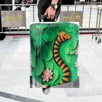 1-Piece Animal Floral Jungle Nature Leaf Frog  Suitcase Luggage Cover, Stretch Protective Sleeve