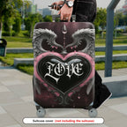 1-Piece Angel Heart Gothic Love Stylish  Suitcase Luggage Cover, Stretch Protective Sleeve