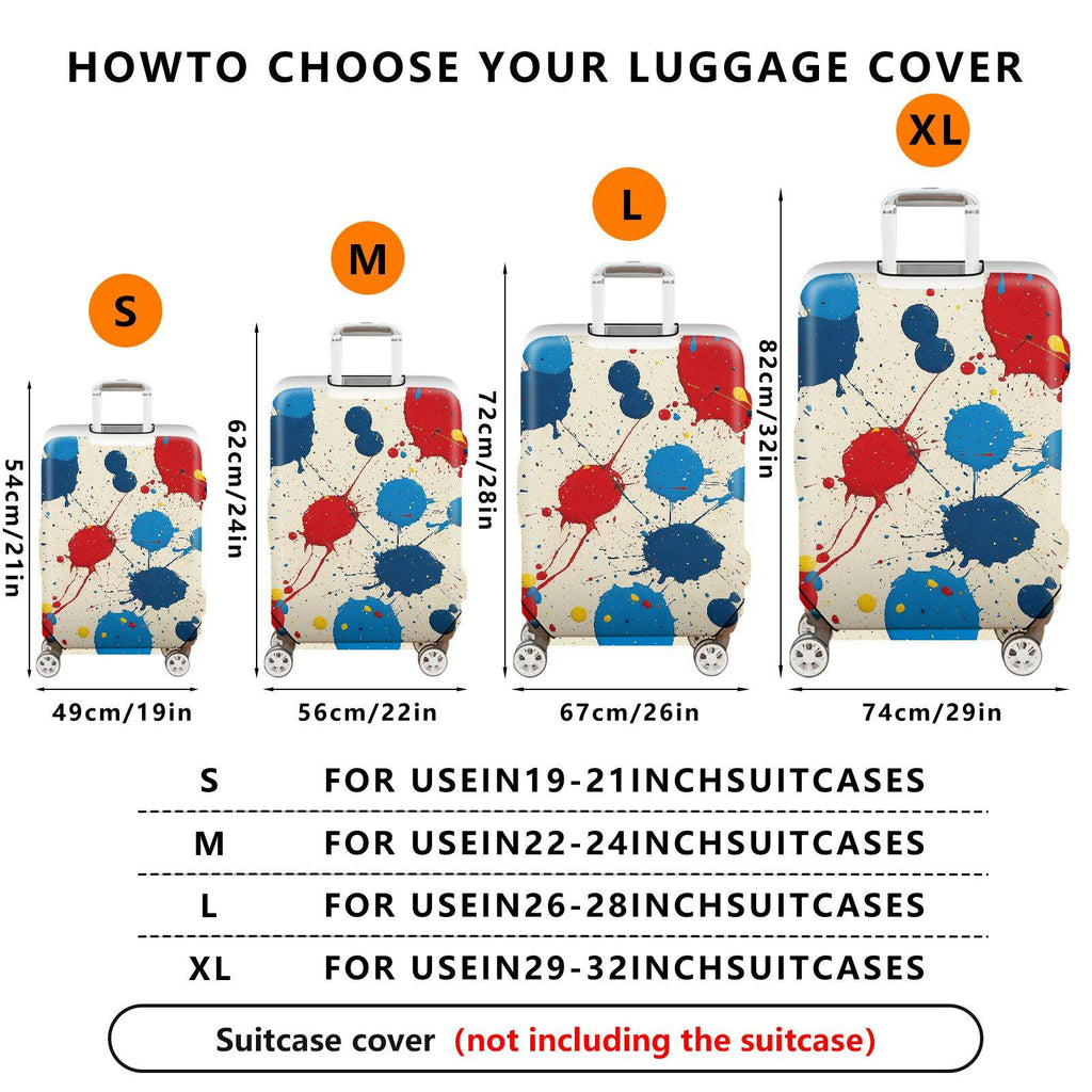 1-Piece Abstract Splatter Colorful Paint Art Pattern  Suitcase Luggage Cover, Stretch Protective Sleeve