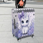 1-Piece Cute Pastel Unicorn Floral Lace Heart  Suitcase Luggage Cover, Stretch Protective Sleeve