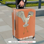 1-Piece Elegant Crane Animal Pattern Orange Minimalist Artistic  Suitcase Luggage Cover, Stretch Protective Sleeve