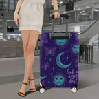 1-Piece Moon Star Butterfly Quote Cosmic Galaxy  Suitcase Luggage Cover, Stretch Protective Sleeve