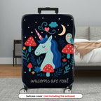 1-Piece Unicorn Owl Mushroom Nature Star Moon  Suitcase Luggage Cover, Stretch Protective Sleeve