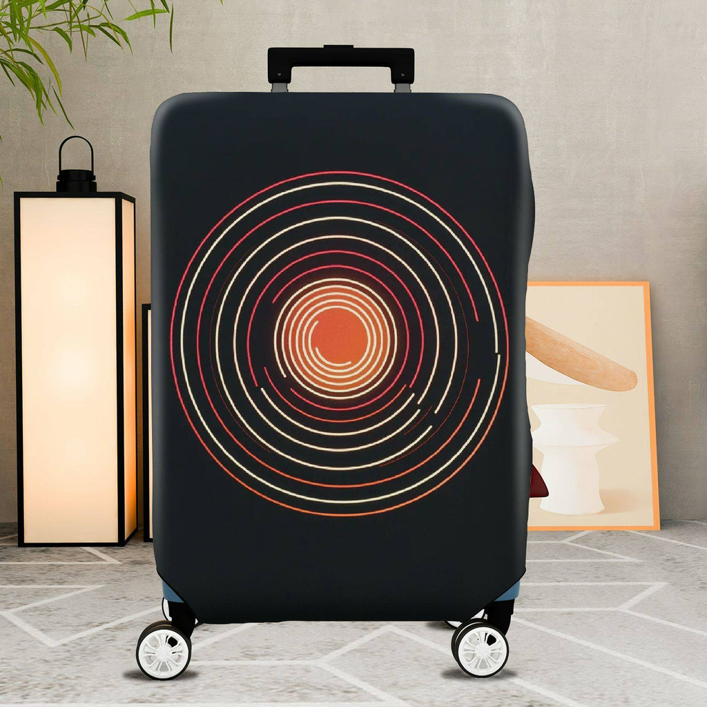 1-Piece Geometric Circular Abstract Modern Artistic Vibrant  Suitcase Luggage Cover, Stretch Protective Sleeve