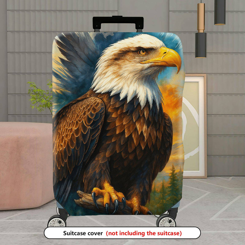 1-Piece Eagle Nature Wildlife Scenic Majestic Artistic  Suitcase Luggage Cover, Stretch Protective Sleeve