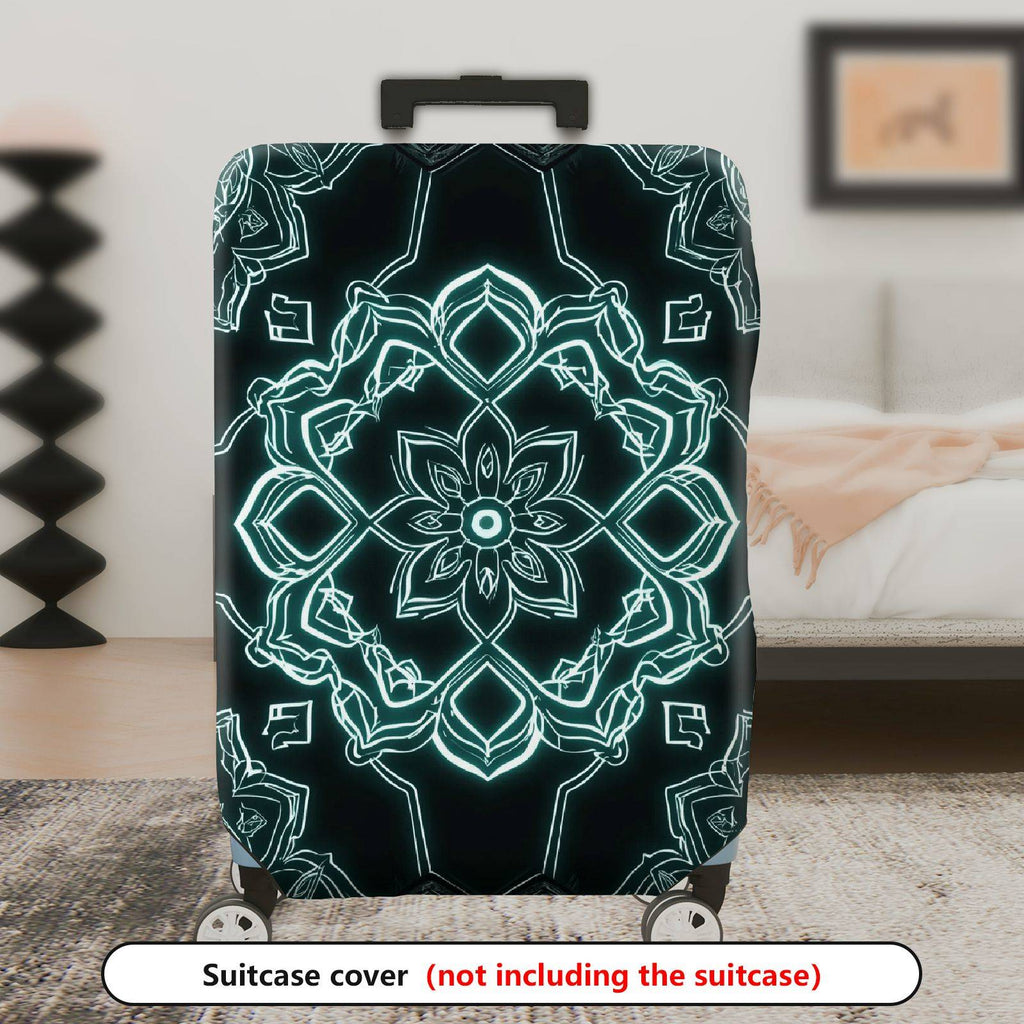 1-Piece Floral Mandala Geometric Pattern  Art  Suitcase Luggage Cover, Stretch Protective Sleeve