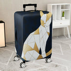 1-Piece Geometric Cat Design Modern Artistic Elegant Stylish  Suitcase Luggage Cover, Stretch Protective Sleeve