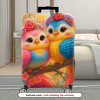 1-Piece Colorful Bird Floral Nature Artistic Cute  Suitcase Luggage Cover, Stretch Protective Sleeve