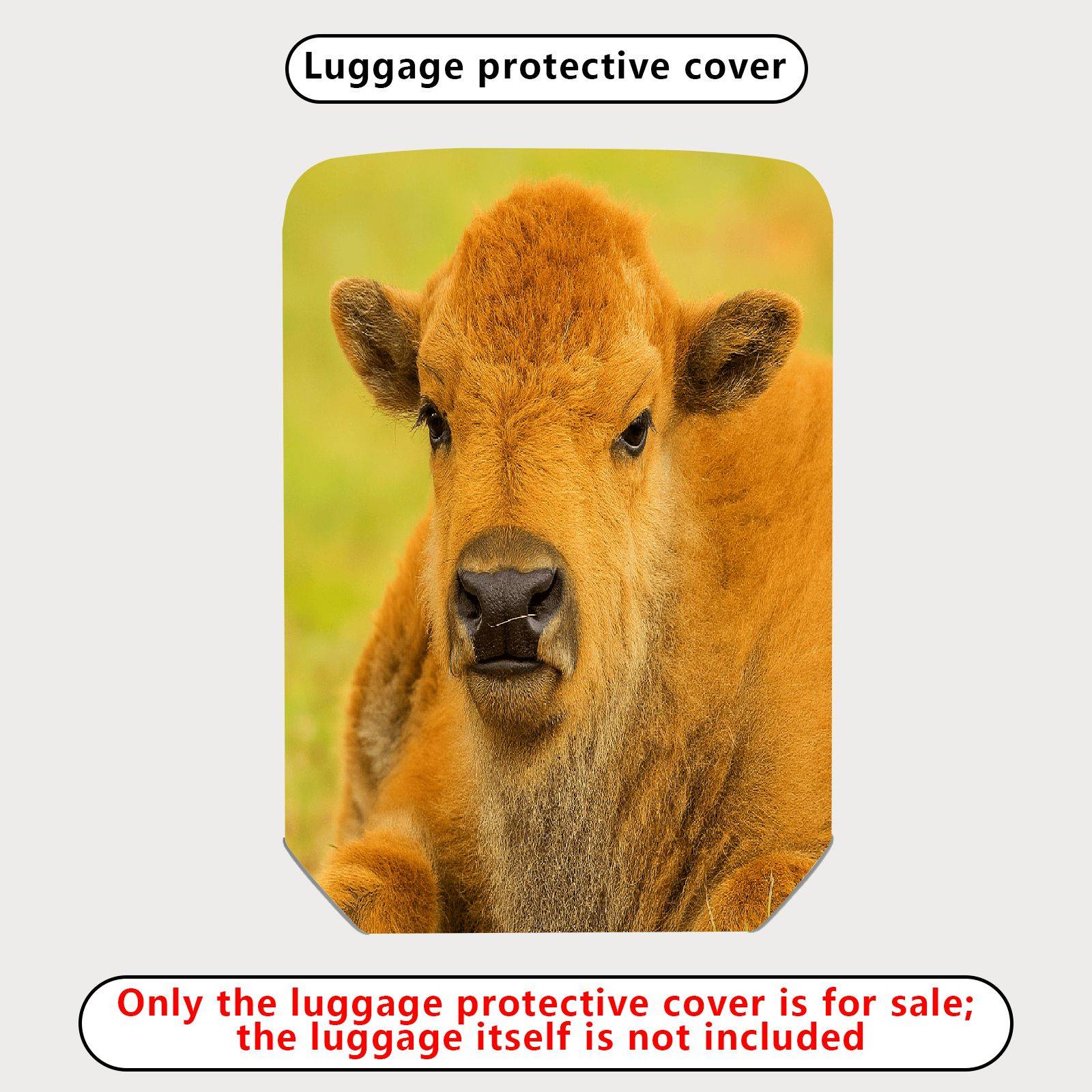 1-Piece Animal Nature Wildlife Cute Calf Fun  Suitcase Luggage Cover, Stretch Protective Sleeve