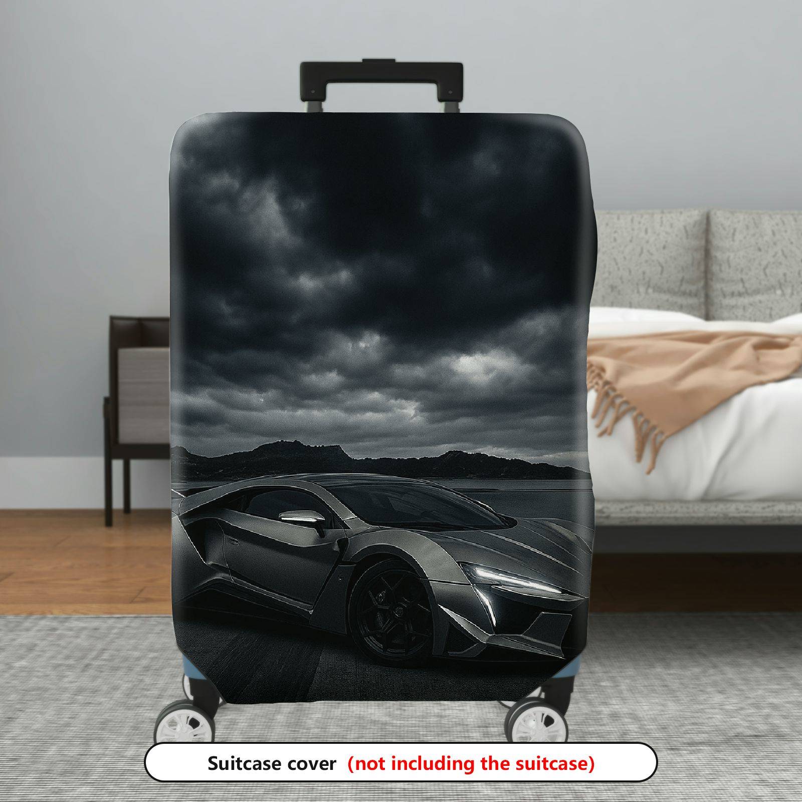 1-Piece Dark Sky Sports Car Mountain Road Stylish  Suitcase Luggage Cover, Stretch Protective Sleeve