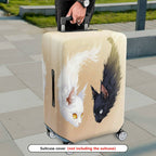 1-Piece Black White Cat Animal Artistic Fantasy  Suitcase Luggage Cover, Stretch Protective Sleeve