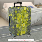 1-Piece Abstract Green Swirl Circle Artistic Unique Eye-catching  Suitcase Luggage Cover, Stretch Protective Sleeve