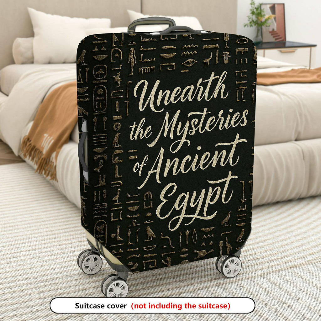 1-Piece Ancient Egypt Mysteries Hieroglyphics Travel Stylish Art  Suitcase Luggage Cover, Stretch Protective Sleeve