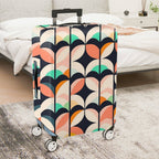 1-Piece Retro Colorful Leaf Geometric Abstract Vibrant  Suitcase Luggage Cover, Stretch Protective Sleeve
