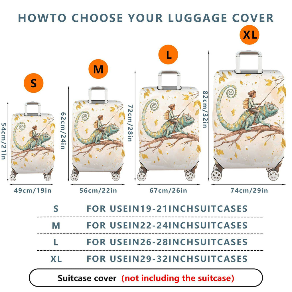 1-Piece Adventure Forest Fantasy Whimsical Autumn  Suitcase Luggage Cover, Stretch Protective Sleeve
