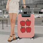 1-Piece Apple Fruit  Pink Stylish Chic Travel  Suitcase Luggage Cover, Stretch Protective Sleeve