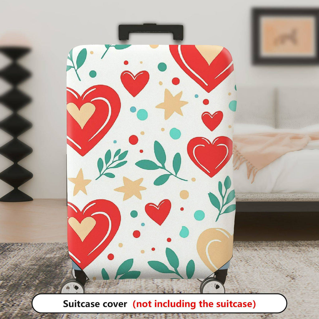 1-Piece Heart Leaf Star Dot Geometric Romantic  Suitcase Luggage Cover, Stretch Protective Sleeve