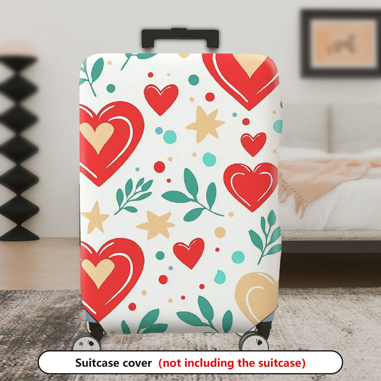 1-Piece Heart Leaf Star Dot Geometric Romantic  Suitcase Luggage Cover, Stretch Protective Sleeve