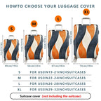 1-Piece Abstract Orange Blue Wave Pattern Stripes Artistic Modern  Suitcase Luggage Cover, Stretch Protective Sleeve