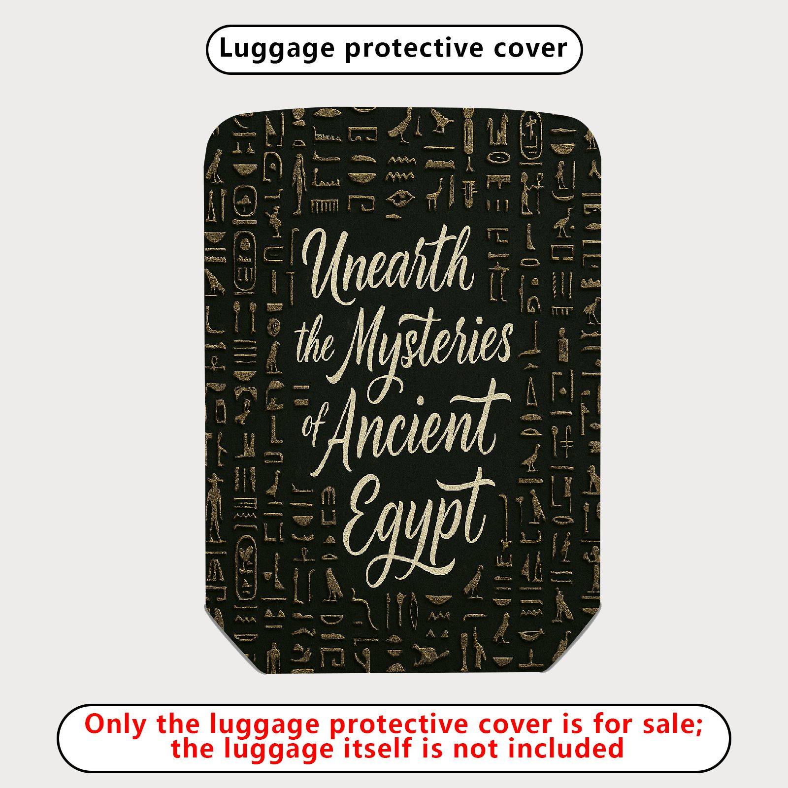 1-Piece Ancient Egypt Mysteries Hieroglyphics Travel Stylish Art  Suitcase Luggage Cover, Stretch Protective Sleeve
