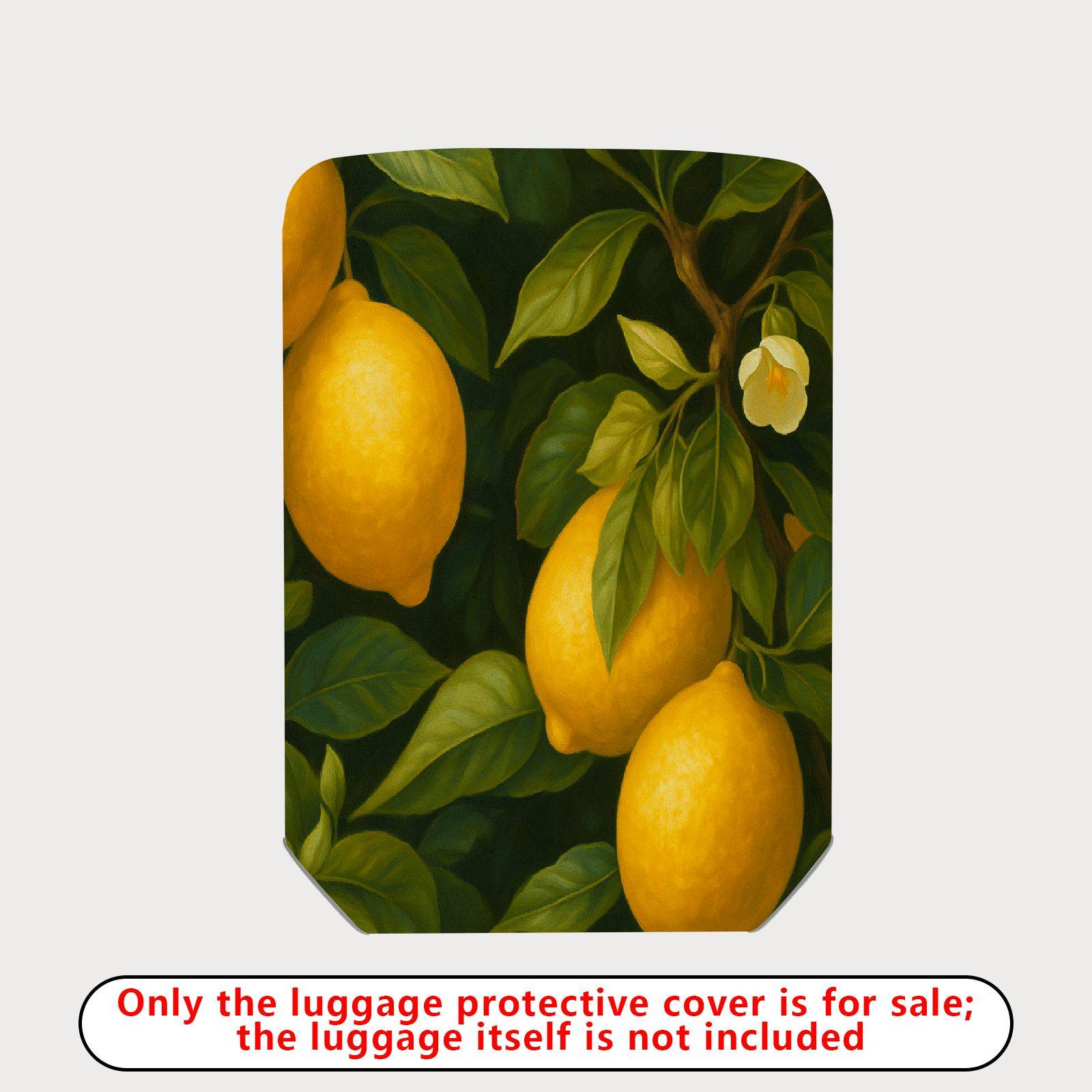 1-Piece Lemon Fruit Nature Green Botanical Artistic  Suitcase Luggage Cover, Stretch Protective Sleeve