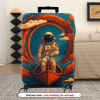 1-Piece Space Astronaut Cosmic Adventure Galaxy Art  Suitcase Luggage Cover, Stretch Protective Sleeve